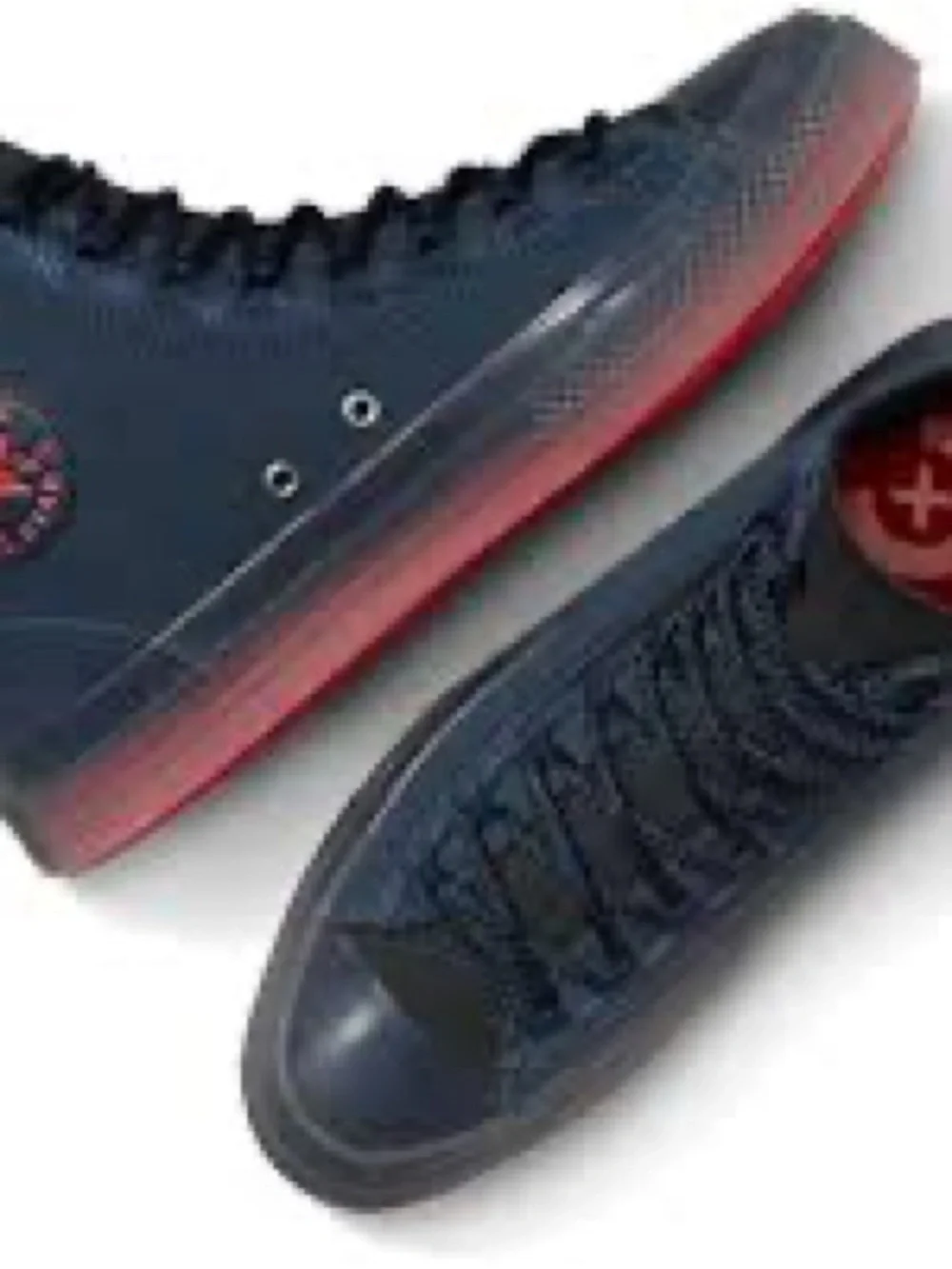 Men's Navy High-Top Sneakers with Red Gradient Sole exclusive authentic